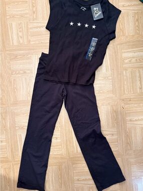 art class Black Pajama Set with White Star Accents